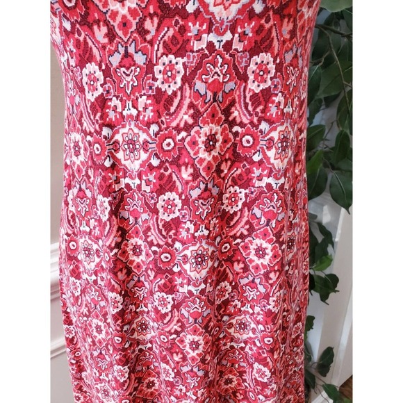 Loft Women's Multicolor Rayon Round Neck Sleeveless Knee Length Dress Size XS - Picture 4 of 11